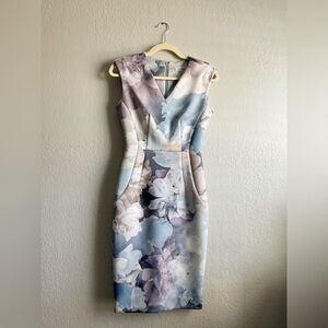 CALVIN KLEIN US 2 floral midi dress